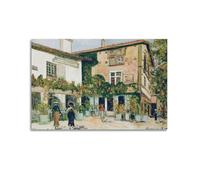 Maurice Utrillo Poster Work《French Village Building with Vines》 Room Aesthetic Print Art Wall Painting Canvas Modern Bedroom Decor 24x36inch(60x90cm)