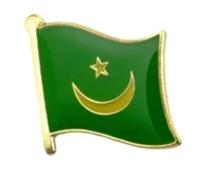 Mauritania Flag Lapel Pin - 1.9 x 1.6 cm Enamel Badge - Green & Gold Crescent and Star Brooch - National Pride Accessory - Gold Trim Finish