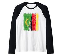 Mauritania Germany Half Flag Mauritanian German Heritage Raglan Baseball Tee