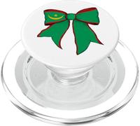 Mauritania Mauritanian Pride Flag Girl Coquette Bow Ribbon PopSockets PopGrip for MagSafe