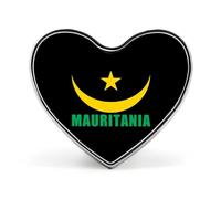 Mauritanian Mauritania Logo Heart Shaped Enamel Brooch Pin Button Badges Decoration Hat Clothing Bag Accessories Gift Crafts