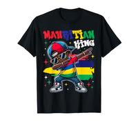 Mauritian King dabbing Mauritius Flag Pride for Kids T-Shirt