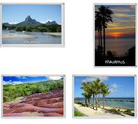 Mauritius - 4 Pack - Jumbo Fridge Magnet/Magnets