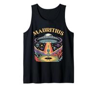 Mauritius Alien UFO Abduction Retro Sci-Fi Art Tank Top