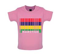 Mauritius Barcode Style Flag - Organic Baby/Toddler T-Shirt - Bubble Gum Pink - 18-24 Months