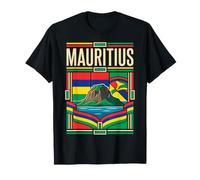 Mauritius Flag Le Morne Brabant Island Retro Art T-Shirt
