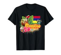 Mauritius Retro Ocean Dodo and Flag Vintage Souvenir Value Graphic T-Shirt