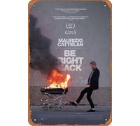 Maurizio Cattelan: Be Right Back Film Movie Poster Retro Metal Tin Sign Wall Home Wall Art Metal Tin Sign,cave,bar,Club, Metal Tin Sign 8x12 Inches