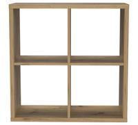 Mauro Artisan Oak Effect Square 4 Open Shelving Unit