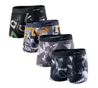 Mauro Kane Men's Boxers Shorts Silk Boxer Underwear Multipack Trunks Breathable Comfortable Elastic Underpants Pack of 4,(Green/Beige/Dark Gray/Gray)-S