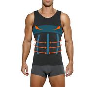 Mauro Kane Men's Compression Shirt Vest Slimming Body Shaper Control Shapewear Tank Tops Muscle Seamless Undershirts Grey-S