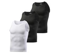 Mauro Kane Mens Compression Vest 3 Pack Slimming Body Shaper for Men Sleeveless Workout Tank Top,2*Black+1*White,M