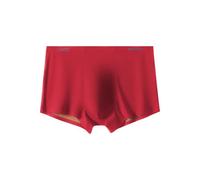 Mauro Kane Men's Fashion Trunk Underwear Sexy Modal Ice Silky Boxer Briefs with Dual-Layer Color,RED-L