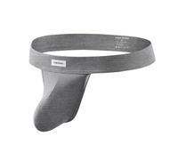 Mauro Kane Men's Jockstraps Athletic Supporter Bamboo Thong Underwear Dual Pouch Jock Strap without Leg Strap Grey-L