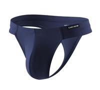 Mauro Kane Men's Sexy Thongs Ice Silk G-String Underwear Low Rise Bulge Pouch Seamless Tagless T-Back Underpants,Navy Blue-S