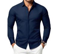 Mauro Kane Mens Shirts Long Sleeve Hidden Button Regular Fit Dress Shirt