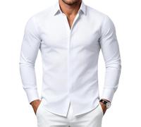 Mauro Kane Mens Shirts Long Sleeve Hidden Button Regular Fit Dress Shirt