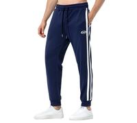 Mauro Kane Men's Tracksuit Bottoms Joggers with Pockets, Striped Casual Sweatpants for Men UK with Elasticated Cuffs for Daily Wear and Gym Running, Navy Blue-S