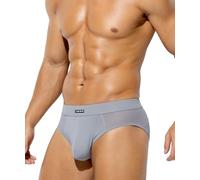 Mauro Kane Men's Underwear Briefs Mesh Sexy Underwear Low Rise Underpants Anti Chafing Ice Silk Briefs,Gray-XL