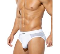 Mauro Kane Men's Underwear Briefs Mesh Sexy Underwear Low Rise Underpants Anti Chafing Ice Silk Briefs,White-S