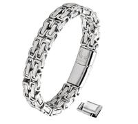 Mauro Vinci Men's Steel Bracelet - Adjustable from 20cm to 21.5cm - Stainless Steel Magnetic Bracelet for Men Crypto Byza Gift Packaging