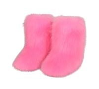 Mauro Women's Fashion Casual Winter Outdoor Sports Colorful Warm Wool Boots Like Mid-Calf Boots Western Low Boots, Pink, 9 UK