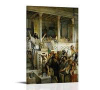 Maurycy Gottlieb Painter's《Christ Preaching at Capernaum》Art Poster Canvas Room Aesthetic Wall Art Prints Home Modern Decor 24x36inch(60x90cm)