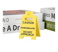 MauSong Caution Overstimulated Desk Sign, 3D Printed Do not Approach Signs, Funny Office Desk Warning Sign