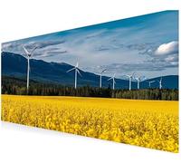 Mauspad Gaming Mauspad 600x1200x3 mm XXL Anti-Rutsch-Gummiboden, Spritzwassergeschützt, große Mousepad, Tischunterlage Gaming Zubehör Verbessert Präzision und Geschwindigkeit - Gelbe Windmühle V-666