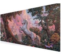 Mauspad Gaming Mauspad 600x300x3 mm XXL Anti-Rutsch-Gummiboden, Spritzwassergeschützt, große Mousepad, Tischunterlage Gaming Zubehör Verbessert Präzision, Geschwindigkeit - Einhorn Schmetterling V-673