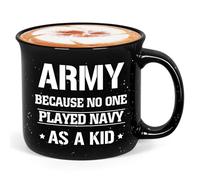 Maustic Army Gifts for Men, US Army Coffee Mug, Military Gifts for Men, Christmas Fathers Day Birthday Gift for Veteran, Grandpa, Uncle, Dad, Son, No One Played Navy As A Kid, 15 Oz