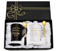 Maustic Godparents Proposal Gift - Quieres Ser Mi Padrino Madrina Est 2025 Mugs Set, Padrinos De Bautizo Propuesta Gifts, 14 Oz Black & White