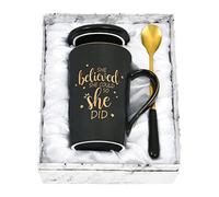 Maustic She Believed She Could So She Did Mug, Graduation Gifts for Her, Coffee Mugs for Women, Congratulations Inspirational Motivational Gifts for Women, Congrats Gift, 14 Oz Black with Gift Box