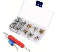Mautopily 102pcs Car R12 R134a AC Valve Core Kit Schrader Accessories | with Removal Tools, Car Refrigeration Tire Valve Core for Bicycle, Motorcycle, Air Conditioning Repair Replacement