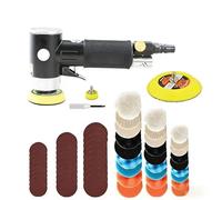 Mautopily Mini Pneumatic Polisher Set - 1/2/3 Inch Backing Plates, 3mm Eccentric Sander, High-Speed Car Polishing Metal Sanding. Ideal for Auto Detailers, DIY Enthusiasts Mechanics.