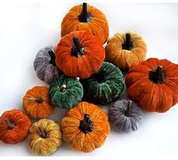 Mauts 12Pcs Fall Artificial Pumpkins Total of 5 Autumn Faux Velvet Foam Pumpkin Table Ornament for Fall Harvest Thanksgiving Party Halloween decorations. (Rustic Fall Color