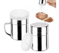 Mauts 2 Pack Powdered Sugar Shaker Duster， Suitable for Sugar Powder, Cinnamon, Cocoa, Pepper, Coffee Powder, Salt.