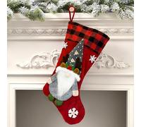 Mauts 23" red Christmas stocking, Gnomes Christmas decorations stocking, suitable for Christmas tree gift box mantel decoration party Christmas. (Red)