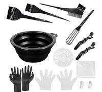 Mauts Hair Dye Coloring Set, Hair Tinting Mixing Brush Folding Bowl,Ear Cover Mixing Spoon Hair Clips Gloves and Disposable Shawl，DIY Salon
