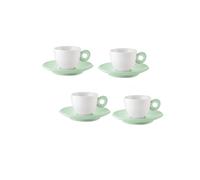 Mauve green SET OF 4 ESPRESSO CUPS WITH SAUCERS "EVERYDAY"