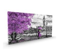 Mauve London Art Big Ben Umbrella CANVAS Premium Glossy Coated with Metal Hanger Purple (CANVAS - size 30 x 16 Inch, 04 Mauve)
