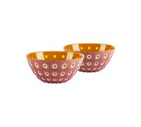 Mauve/White/Caramel SET OF 2 BOWLS Ø12CM "LE MURRINE"