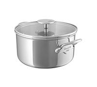 Mauviel 1830 M’Cook 523112 Casserole Dish withLid, Stainless Steel, 24 cm
