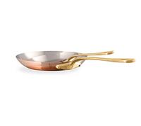 Mauviel M'200 B 2mm Polished Copper & Stainless Steel 2-Piece Frying Pan Set With Bronze Handles, Made In France
