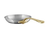 Mauviel M'Cook B 5-Ply Polished Stainless Steel Frying Pan With Brass Handle, 10.2-in, Made In France