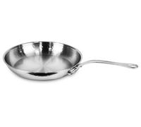 Mauviel M'Elite 5-Ply Hammered Polished Stainless Steel Frying Pan With Cast Stainless Steel Handle, 11.8-in, Made In France