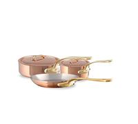 Mauviel M'Heritage 200 B 2mm Polished Copper & Stainless Steel 5-Piece Cookware Set With Brass Handles, Made In France