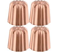 Mauviel M'Passion 4-Piece Copper Tinned Canele Mold Set, 1.8-in, Made in France