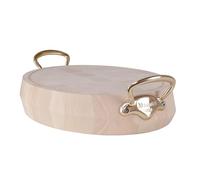 Mauviel Savoir Vivre Beechwood Chopping Block With Brass Handles, 10.2-In, Made In France