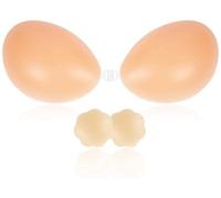 MAUXpIAO Adhesive Bra Silicone Strapless Bra Self Adhesive Wedding Bra Reusable Skin Friendly Comfortable Backless Bra Push Up Bra Without Straps Padded Bra Comfortable/Silicone Bra/A